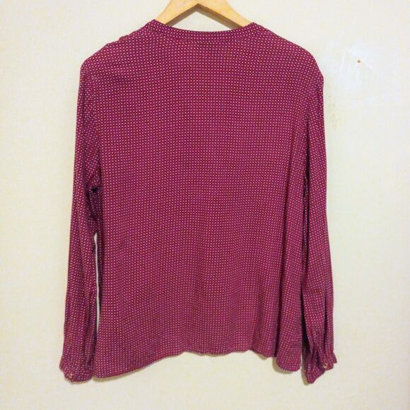Tommy Hilfiger X-Large Geometric Dots Blouse-Split Neck-Button Cuffs-Long Sleeve - Picture 4 of 9